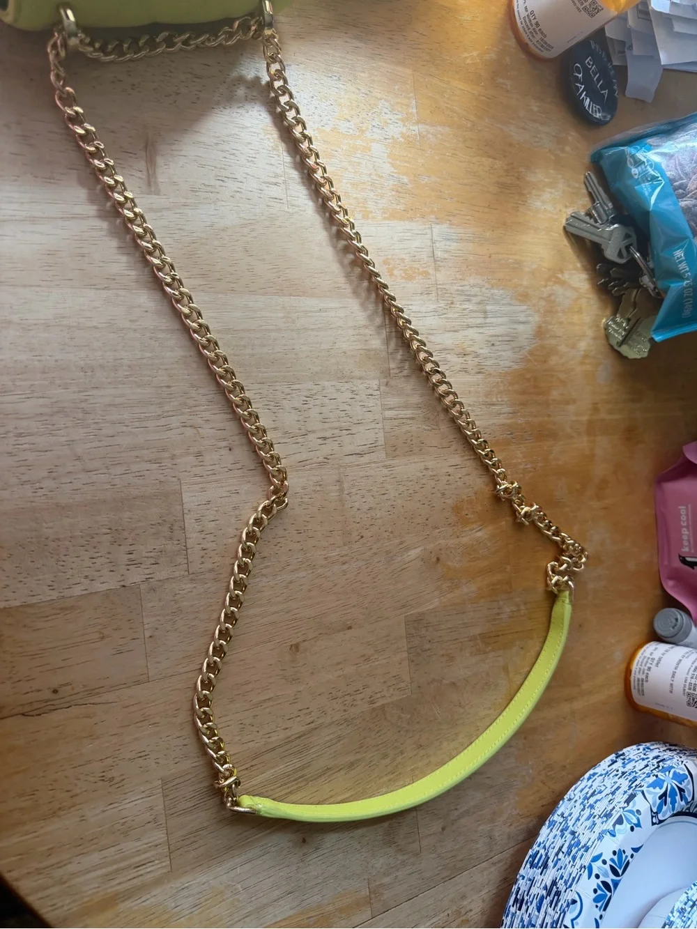Kate Spade Quilted Crossbody Wallet in lime green